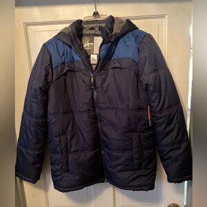 Athletech Blue/Black Hooded Zipper Jacket, Boys XL (14-16)